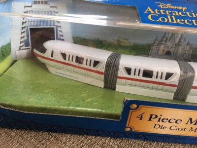 鉄道模型 Disney Monorail 4 Piece Die Cast l Disney's Tron Monorail Four Piece Die Cast Metal Set in opened Box