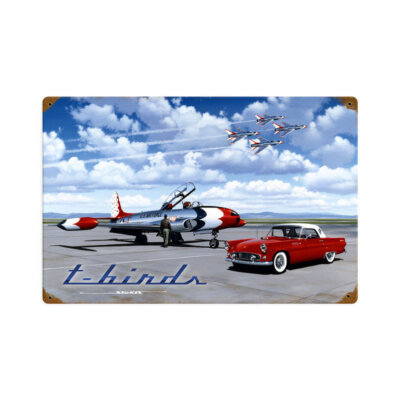 1955 Ford Thunderbird F-100 Cs USAF T-33 Trainer Retro Sign Blechschild Schild