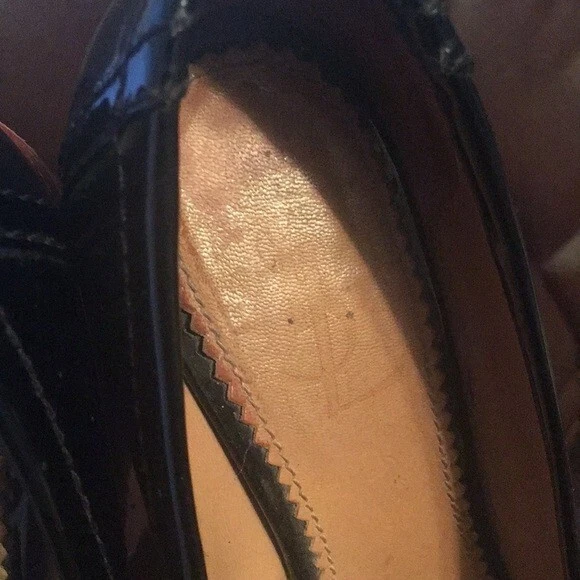 Mocasín de cuña Saint Laurent YSL charol plataforma negro goma Ida mocasín Foto 4 de 4