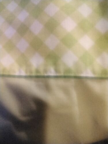 Vtg Pequot TWIN  72"X104" - Lime Green - flat sheet plaid checkered EC - Picture 1 of 6