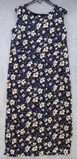 Premier International Dress Women Size XL Midi Straight Sleeveless Floral Blue
