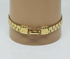 Vintage Gold Tone Metal Designer Look Bracelet 7"