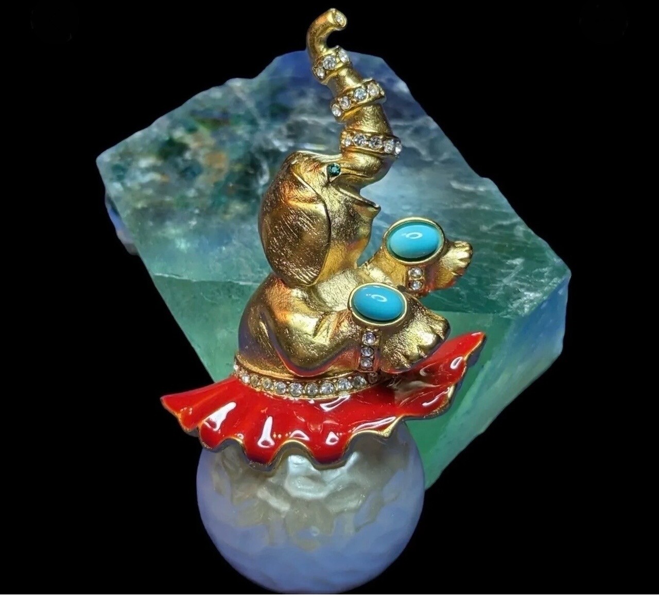 Vtg KJL Kenneth Jay Lane Enamel Circus Elephant F… - image 1