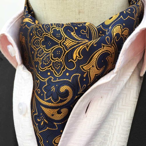 Mens Colorful Checks Paisley Floral Ties Scarves Cravat Ascot Wedding Necktie - Picture 17 of 25