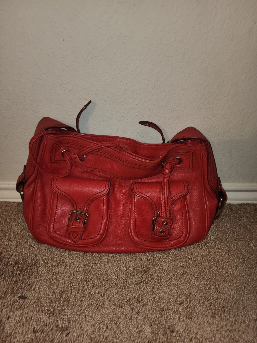 Marc By Marc Jacobs Red Leather Totally Turnlock Lucy Large Bag Purse | eBay