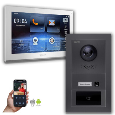 Goliath IP Video Türsprechanlage mit Kamera 10-Zoll RFID Anthrazit