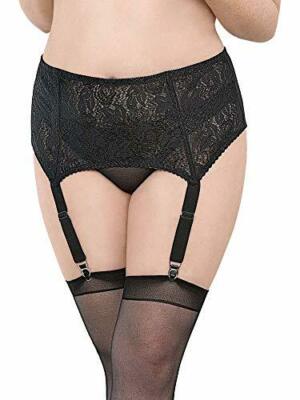 high waisted garter belt set Escante Boned high waisted garter belt & Stocking set Size Large Style  59144