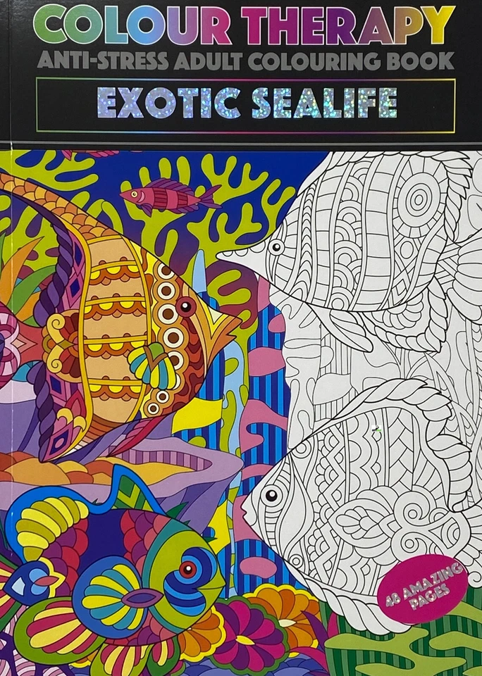 Adult Colouring Book Amazing Sealife  Fish Whales Octopus Seahorse Dolphin Squid
