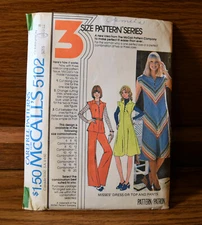 McCalls 5102 Miss Dress or Top or Pants Size 8-10-12 Sewing Pattern 