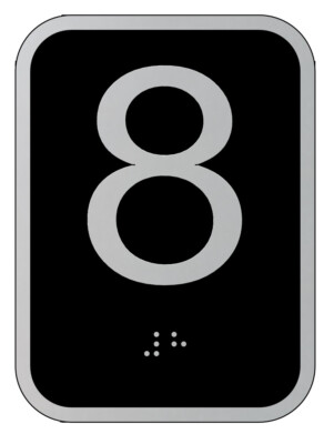 Elevator floor number 8 sign - Elevator Jamb Plate 8( 3x4, cast-REF24-1027