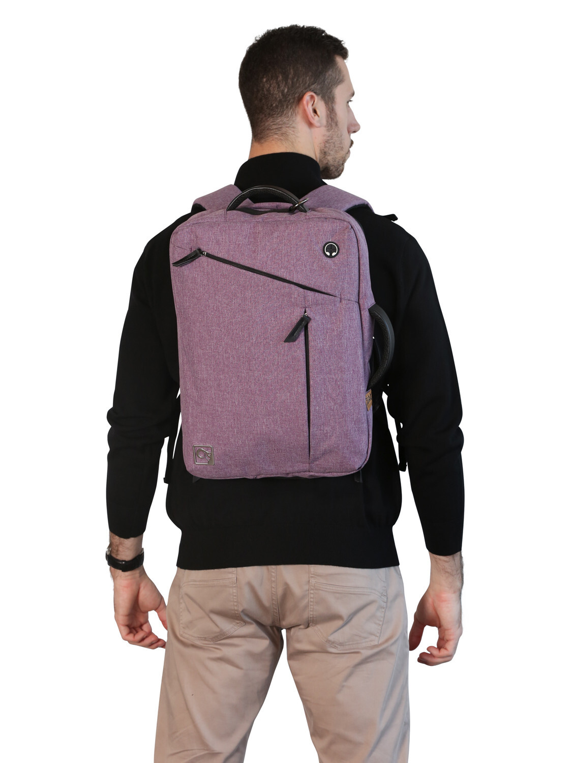 15" Laptop Backpack, Water Resistant Canvas Convertible Brie