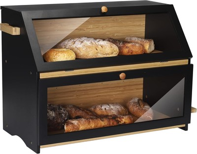 HOMEKOKO Double Oversized Bread Box, Two-layer Extra Large Bread Box for Kitchen