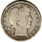 1906 Barber Half Dollar grades in VERY GOOD condition  stk h112