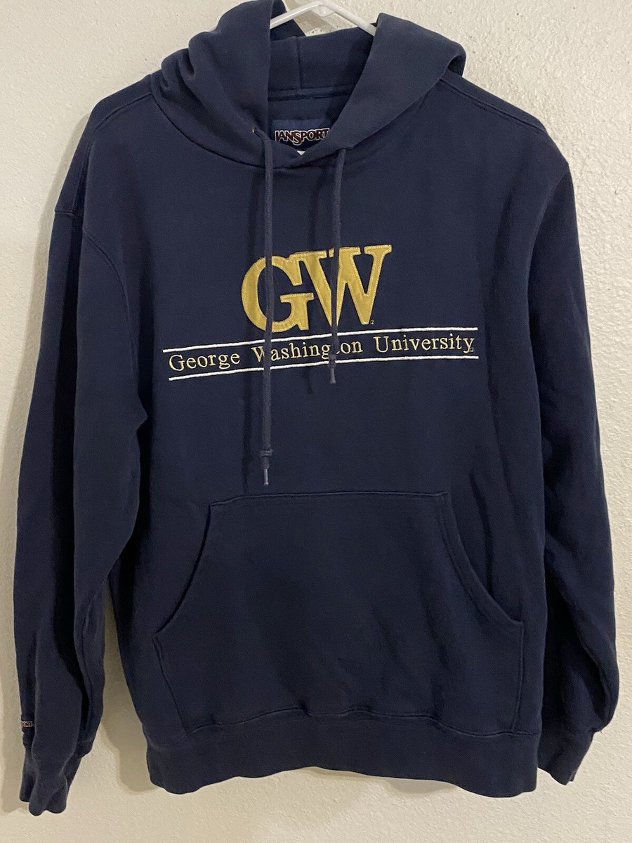 VINTAGE JanSport Hoodie Mens MED Blue George Washington