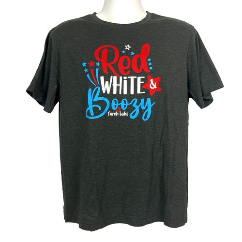 Red White & Boozy Torch Lake MI Banana Republic T-Shirt size Large Mens Premium - Picture 2 of 4