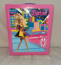 Vintage Barbie 1988 Dark Pink Double Cityscape Wardrobe Fashion Doll Case