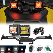 WEISEN For Can Am Maverick R Amber/White 3" 40W Light Pods Front Hood Mount Kit