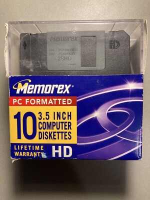Memorex 3.5'' Computer Diskettes PC Formatted Floppy Discs Open Package Of 9