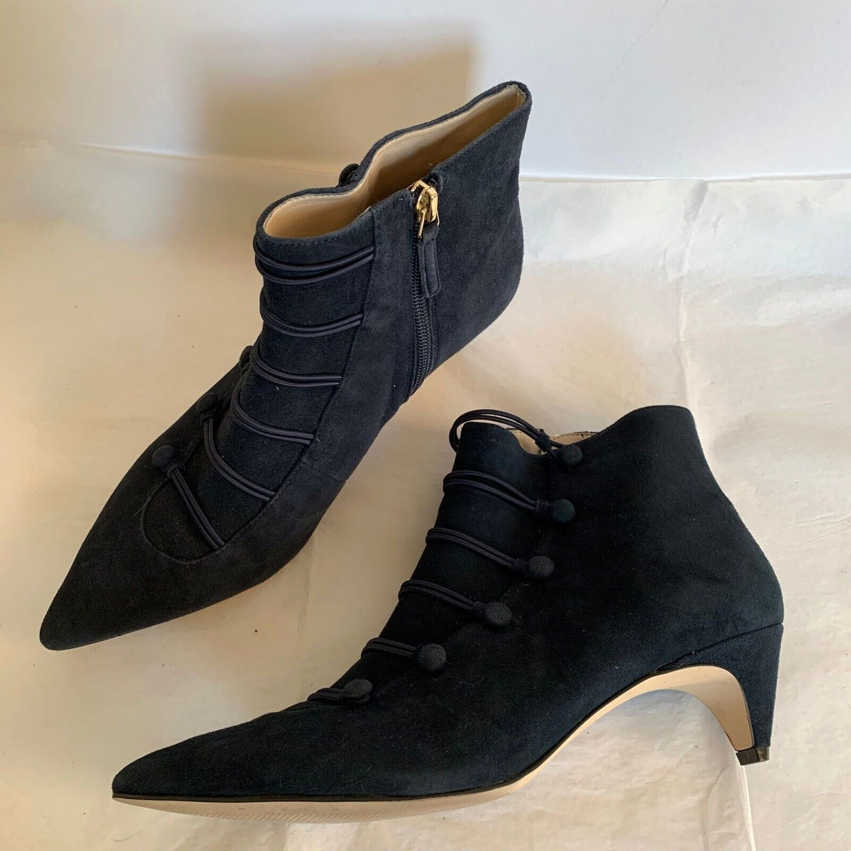 Nine West Front Pointy Toe Booties Nine West Zadan Blue Suede