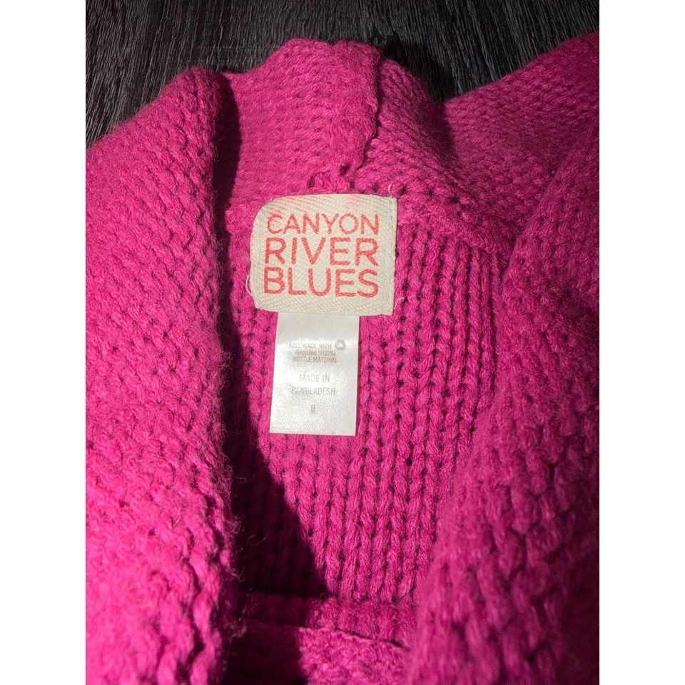 Suéter Canyon River Azul Rosa Tejido con Cable Capucha Cuello Talla M Foto 3 de 4