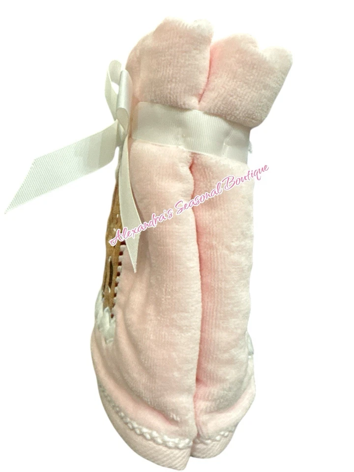 Juego de 2 toallas de mano bordadas para casa de pan de jengibre Kassafina Navidad rosa Foto 4 de 4