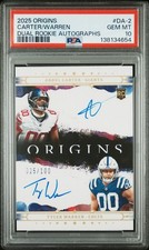 2025 Panini Origins Dual RC Autos Abdul Carter & Tyler Warren /100 PSA 💎 10 🔥