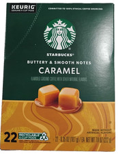 Starbucks Caramel Buttery Smooth Notes 22 Genuine Keurig K-Cup Pods 7.8oz. New