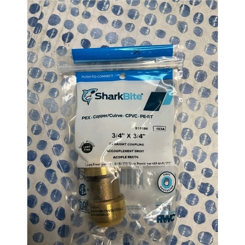 Sharkbite 3/4" Push-to-Connect x 3/4" Push-to-Connect Coupling 818086, LOT OF 24
