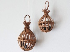 Charcoal Basket Hanging Ornament ? Grapevine Decor