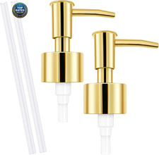 2Pack Gold Soap Dispenser Pump Replacement - Soap Pump for Lotion & Regular Glas
