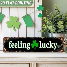 2D Vintage Shamrock Metal Sign Wall Hanging Home Party St. Patrick's Day Decor