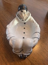 Antiguo plato de baratija jabón payaso pierrot porcelana Seat Deco Art Deco
