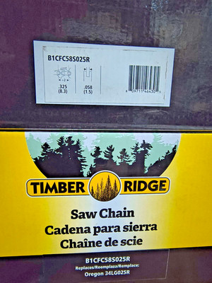 TIMBER RIDGE 25-FOOT REEL OF SAW CHAIN .325''  .058'' 34LG025R  21LPX025R  K2L25U