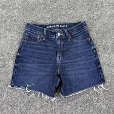American Eagle Outfitters Shorts Womens 00 Blue Relaxed Short Cutoff Frayed