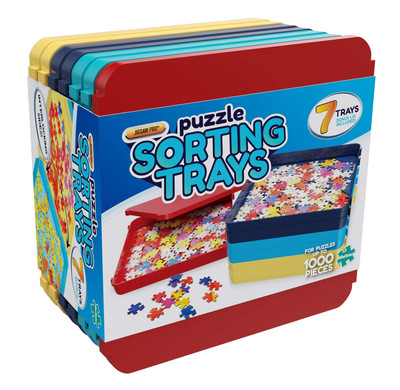 Puzzle Sorting Trays 7 Count Sturdy Sorting Trays Colored 1000 puzzle pieces New