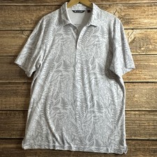 Travis Mathew Polo Shirt Mens Extra Large Floral Golf Nature All Over Print