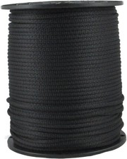 3/16-inch Black Dacron Polyester Rope - 500-foot Spool Low Elongation