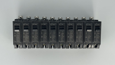 Lot of 10 GE THQB1120 New Takeout 20A 1-Pole 120/240V Bolt-On Breakers