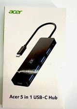 Acer Portable 5-in-1 USB-C Hub 4x USB-A 3.0 USB-C Power, Black