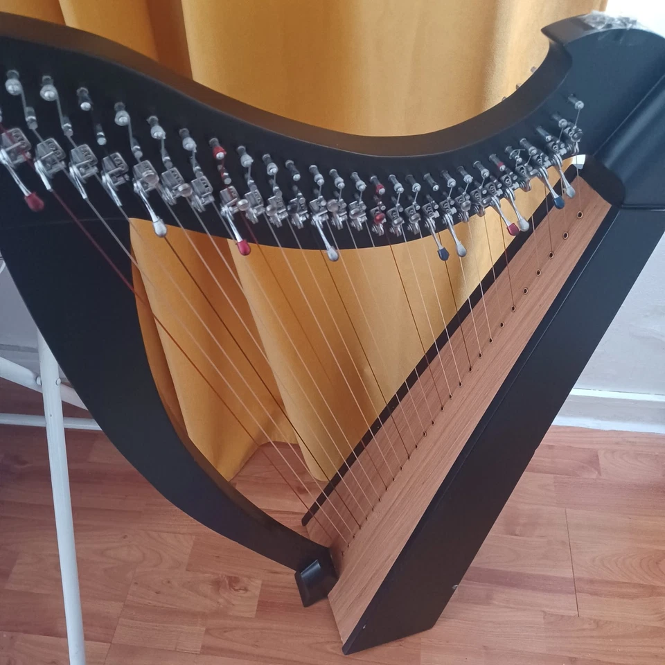 ✨27 Strings Harp Black Beechwood | Lever Harp | with Carry Case & Tuning Tool 🎵 - Image 2 of 4