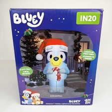 Bluey NEW Christmas Inflatable 6.5 FT Gemmy Lighted Blow Up Santa Hat Decoration