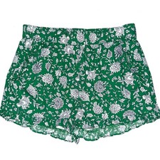 Crewcuts Girls Green Floral Ruffle Pocket Cotton Pull On Shorts Size 14