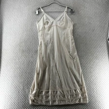 Vintage Lorraine Nylon Slip Dress Lingerie Lace Trim Vintage Style Beige Ivory