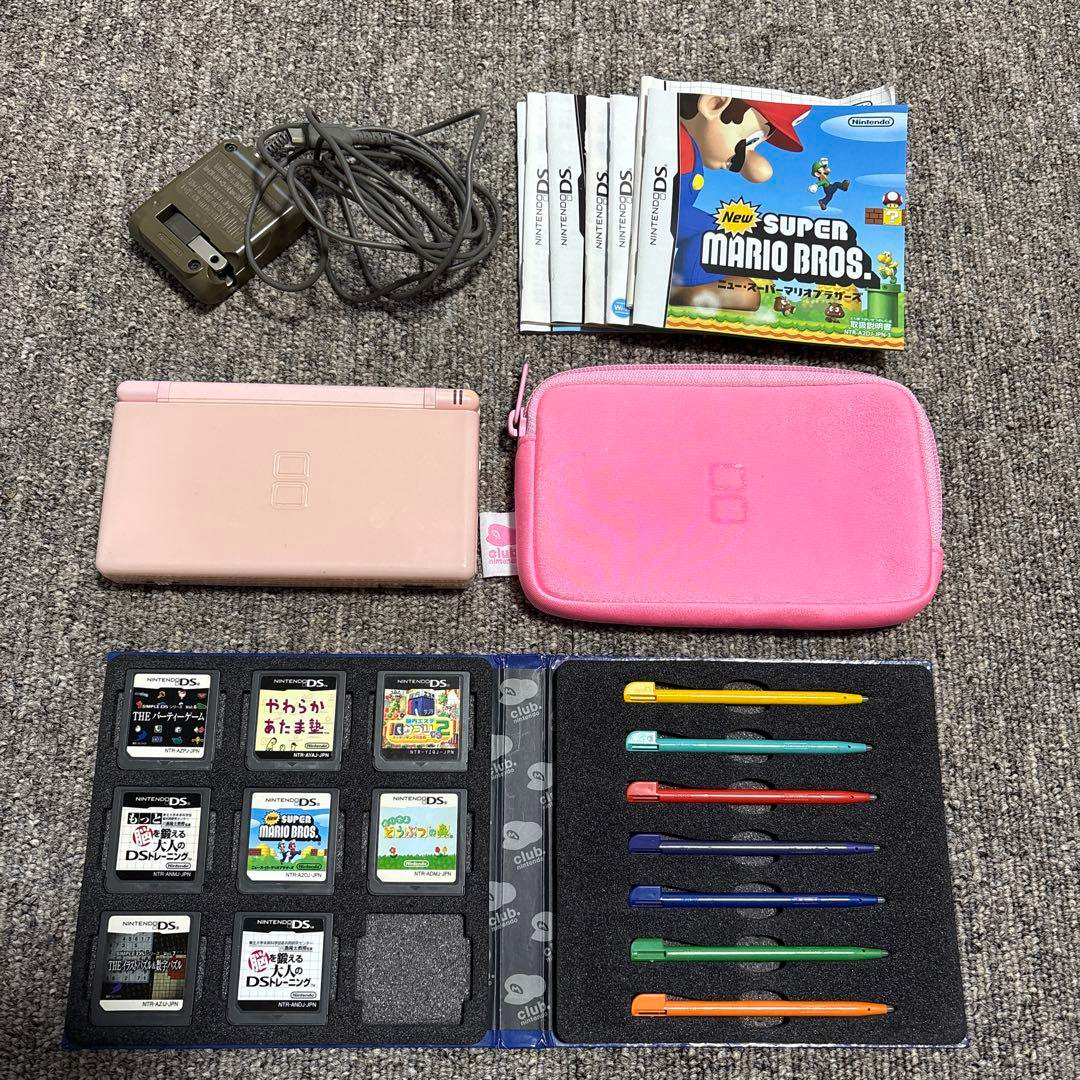 Nintendo DS Lite Noble Pink Console W/Charger, Games, & many other