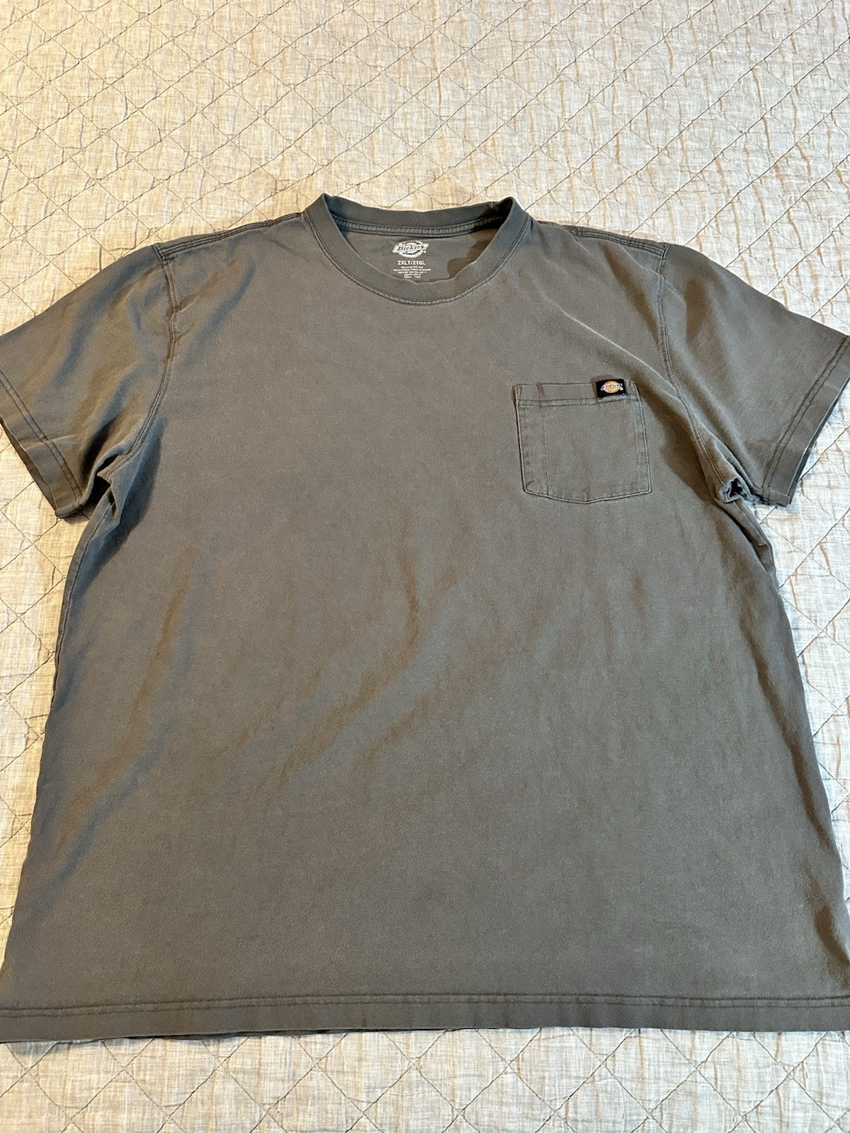 Dickies Pocket T Shirt Mens 2XLT Tall Gray Heavyweight Workwear Cotton Tee