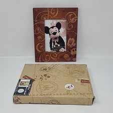 Disney Theme Parks 4x6 Mickey Mouse Wood Inlay Picture Frame with box