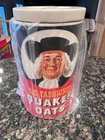 PD) VINTAGE NEW OLD STOCK QUAKER OATS CERAMIC CANISTER WITH LID FULL COLOR