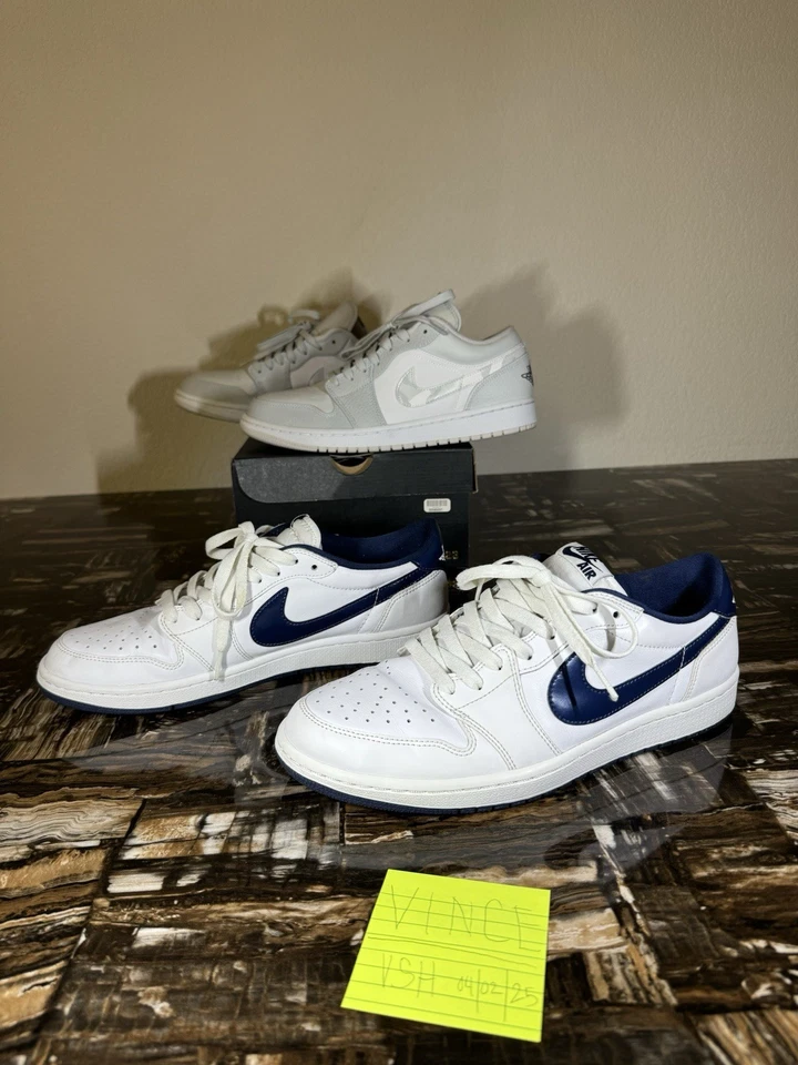 Air Jordan 1 Retro OG 2016 Low Metallic Blue White/ Midnight Navy Foto 2 de 4