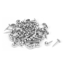 Home Furniture Upholstery Thumb Tack Nail Push Pin Silver Tone 6mm x 14mm 80pcs