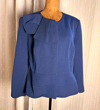 Ted Baker London Women s Blue Bow Front Zip Peplum Blazer Jacket Size 5 US 10